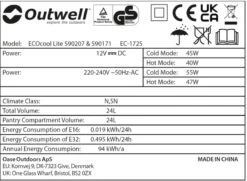Outwell Ecocool Lite Elektrische Koelbox - 24 Liter - Donkerblauw -Camping Promotiewinkel 1068 1900 ecocool blauw 4
