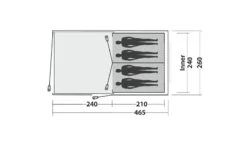 Easy Camp Galaxy 400 Rustic Green Tunneltent - 4 Personen 16 Easy Camp Galaxy 400 Rustic Green Tunneltent - 4 Personen -Camping Promotiewinkel 120391 galaxy 400 rustic green drawing floorplan3