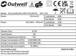 Outwell Ecocool Elektrische Koelbox - 35 Liter - Donkergrijs -Camping Promotiewinkel 1389 1900 ecocool grijs 6