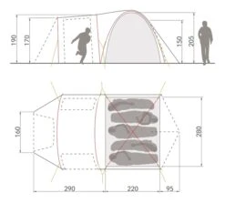Vaude Campo Casa XT Koepeltent - 3/4 Persoons -Camping Promotiewinkel 14229 g