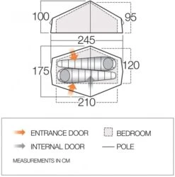 Vango F10 Helium UL 2 Ultralichte Trekking Tunneltent - 1/2 Persoons - Groen -Camping Promotiewinkel 1900 1783 f10 helium ul 2 1