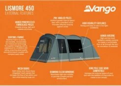 Vango Lismore 450 Tunneltent - 4 Persoons - Groen -Camping Promotiewinkel 1900 1783 lismore 450 package 3