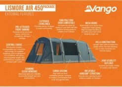 Vango Lismore Air 450 Opblaasbare Tunneltent - 4 Persoons - Groen -Camping Promotiewinkel 1900 1783 lismore air 450 package 3