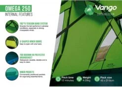 Vango Omega 250 Tunneltent - 2 Persoons - Groen -Camping Promotiewinkel 1900 1783 omega 250 8