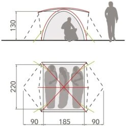 Vaude Campo Grande Koepeltent - 3-4 Persoons - Groen -Camping Promotiewinkel 1900 1883 14225 g 5
