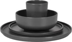 Bo-Camp Patom Melamine Serviesset - 16-delig - Antraciet -Camping Promotiewinkel 699 1200 6181462 04