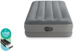 Intex Prestige Mid-Rise Luchtbed - Eenpersoons - Ingebouwde Elektrische Pomp -Camping Promotiewinkel 833 1200 intex twin prestige mid rise luchtbed 1 persoons 1