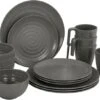 Bo-Camp Stone Melamine Serviesset - 16-delig - Grijs -Camping Promotiewinkel 900 1311 6181375