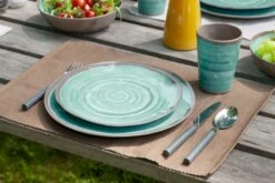 Bo-Camp Halo Melamine Serviesset - 12-delig - Aqua -Camping Promotiewinkel 900 1350 6181392 06
