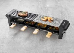 Bestron Raclette/Steengrill - 4 Personen -Camping Promotiewinkel bestron raclettesteengrill 4 personen 7