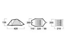 Husky Bizon Koepeltent - 4+ Persoons -Camping Promotiewinkel bizon afmetingen