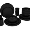 Bo-Camp Patom Melamine Serviesset - 16-delig - Zwart -Camping Promotiewinkel bo camp patom zwart