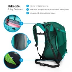 Osprey Hikelite Wandelrugzak - 32 Liter - Zwart -Camping Promotiewinkel osprey hikelite 26 features