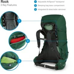 Osprey Rook Backpack - 65 Liter - Zwart -Camping Promotiewinkel osprey rook features